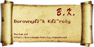 Borovnyák Károly névjegykártya